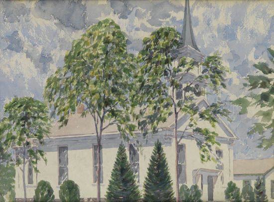AARON DOUGLAS (1899 - 1979) Country Church.
